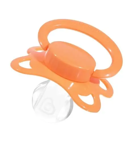 Landofgenie Large Shield Adult Size Pacifiers Set Moon Shaped Cutie Pacifier 3 Pack - Red+Orange+Pink - 4