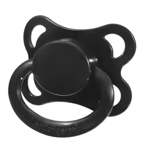 Landofgenie Large Shield Adult Size Pacifiers Set Moon Shaped Cutie Pacifier 3 Pack - Black+Pink+Purple - 3