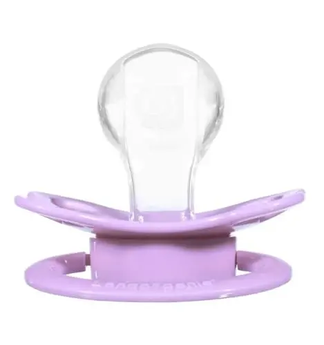 Landofgenie Large Shield Adult Size Pacifiers Set Moon Shaped Cutie Pacifier 3 Pack - Black+Pink+Purple - 2