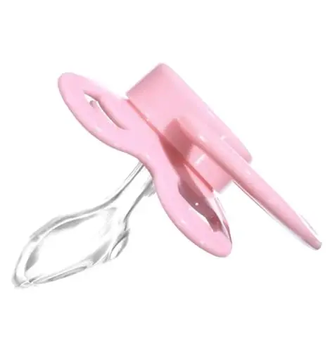 Landofgenie Large Shield Adult Size Pacifiers Set Moon Shaped Cutie Pacifier 3 Pack - Black+Pink+Purple - 4