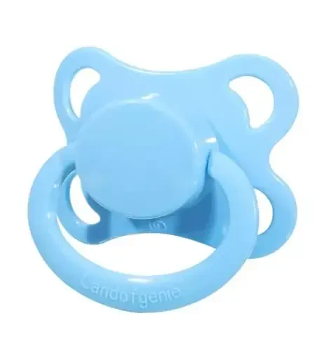 Landofgenie Large Shield Adult Size Pacifiers Set Moon Shaped Cutie Pacifier 3 Pack - White+Blue+Yellow - 2