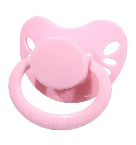 Landofgenie Large Shield Adult Size Pacifiers Set Butterfly Shaped Cutie Pacifier 3 Pack - Red+Orange+Pink - LANDOFGENIE (1)