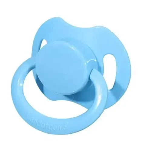 Landofgenie Large Shield Adult Size Pacifiers Set Bone Shaped Cutie Pacifier 3 Pack - White+Blue+Yellow - 2