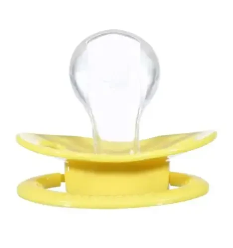 Landofgenie Large Shield Adult Size Pacifiers Set Bone Shaped Cutie Pacifier 3 Pack - White+Blue+Yellow - 3