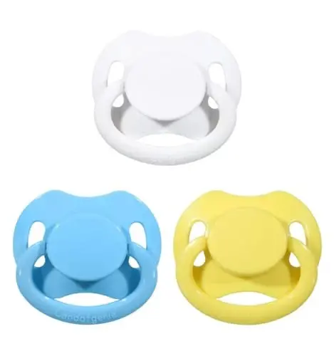 Landofgenie Large Shield Adult Size Pacifiers Set Bone Shaped Cutie Pacifier 3 Pack - White+Blue+Yellow - LANDOFGENIE