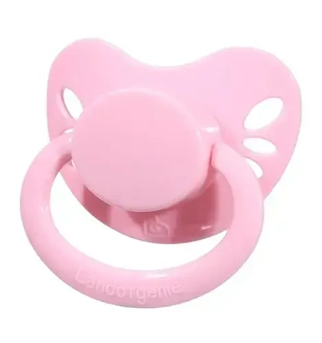 Landofgenie Large Shield Adult Size Pacifiers Set Butterfly Shaped Cutie Pacifier 3 Pack - Red+Orange+Pink - LANDOFGENIE (1)
