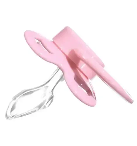 Landofgenie Large Shield Adult Size Pacifiers Set Moon Shaped Cutie Pacifier 3 Pack - Black+Pink+Purple - 4