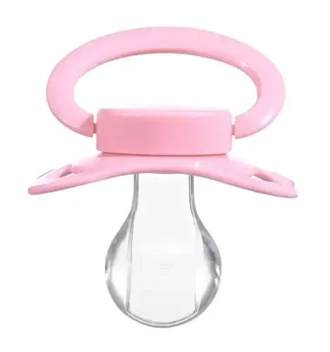 Landofgenie Large Shield Adult Size Pacifiers Set Moon Shaped Cutie Pacifier 3 Pack - Red+Orange+Pink - 3