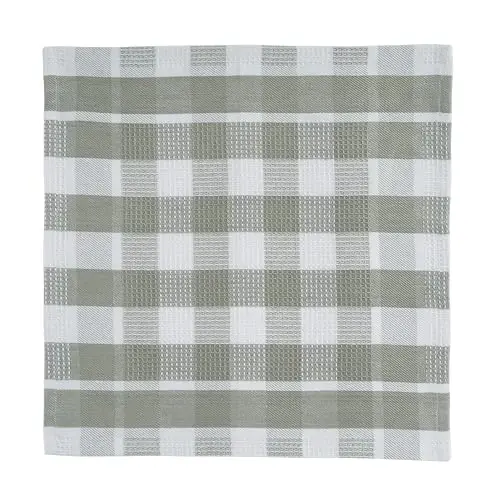 LANE LINEN 100% Cotton Kitchen Dish Cloths, Ultra Soft Absorbent Quick Drying Dish Towels, Multiweave Wash Cloths Dish Towel Sets, 12x12 Inches, 12 Pack - Grey - 3