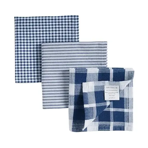 LANE LINEN %100 Pamuk Mutfak Havluları - 6'lı Paket Ultra Yumuşak Hızlı Kuruyan Bulaşık Havluları, Emici Mutfak Bezleri 12