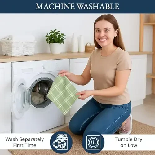 LANE LINEN Cotton Kitchen Towels Set, 4-Pack – Absorbent, Quick-Drying Dish Towels, 18