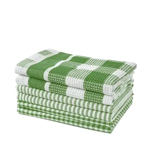 LANE LINEN Dishcloths - 6 Pack Cotton Dish Drying Towels, Soft, Durable, Absorbent Multi-Purpose Dish Cloths, 12