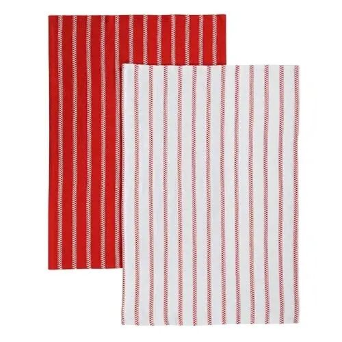 LANE LINEN Hand Towels for Kitchen 100% Cotton Absorbent 6 Pack - Red | Quick Drying, Durable Cotton Dish Towel, Versatile Everyday Design, Great for Handling Hot Pans & Drying Cookware - 3