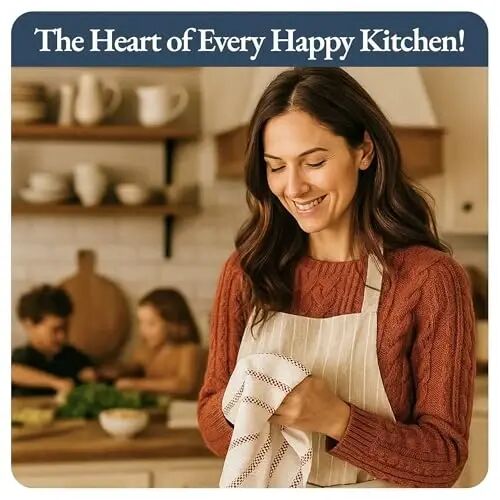 LANE LINEN Hand Towels for Kitchen 100% Cotton Absorbent 6 Pack - Red | Quick Drying, Durable Cotton Dish Towel, Versatile Everyday Design, Great for Handling Hot Pans & Drying Cookware - 6