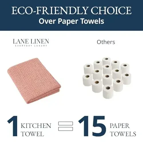 LANE LINEN Kitchen Towels Set of 12-100% Cotton, Quick-Drying 18” x 28” Absorbent Dish & Tea Towels, Premium Hand Towels for Drying Dishes - Christmas Red - 6