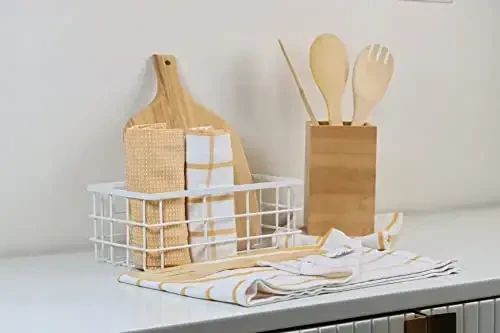 LANE LINEN Kitchen Towels Set of 6-100% Cotton, Quick-Drying 18” x 28” Dish & Tea Towels, Premium Hand Towels for Drying Dishes - Yellow - 5