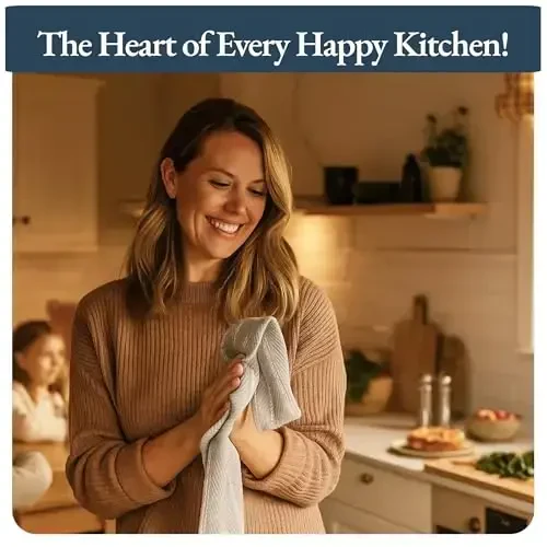 LANE LINEN Kitchen Towels Set - Pack of 4 Cotton Dish Towels for Drying Dishes, 18”x 28”, Absorbent Tea Towels, Quick Drying Kitchen Towel Set - Grey - 6