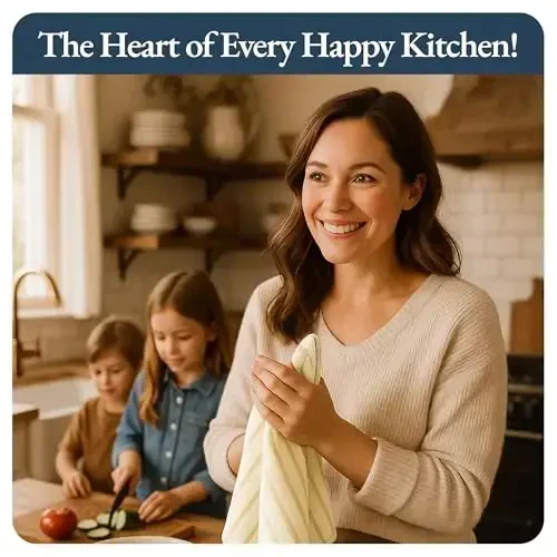 LANE LINEN Kitchen Towels Set - Pack of 4 Cotton Dish Towels for Drying Dishes, 18”x 28”, Absorbent Tea Towels, Quick Drying Kitchen Towel Set - Lemon Yellow - 6