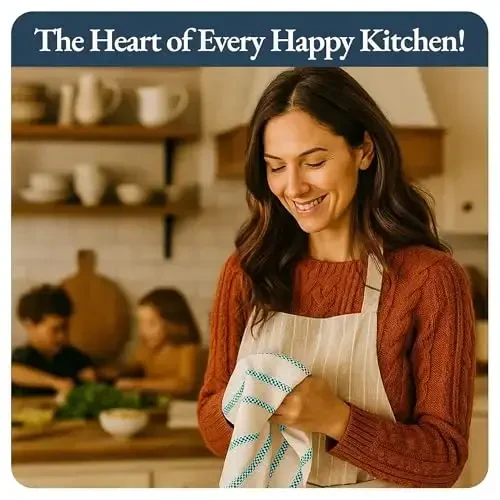 LANE LINEN Kitchen Towels Set - Pack of 4 Cotton Dish Towels for Drying Dishes, 18”x 28”, Absorbent Tea Towels, Quick Drying Kitchen Towel Set - Peacock Blue - 6