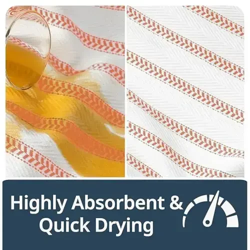 LANE LINEN Kitchen Towels Set – Pack of 6 Cotton Dish Towels, 18”x28”, Absorbent & Quick-Drying Tea Towels for Drying Dishes – Rust - 5