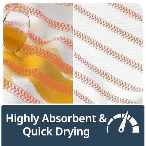 LANE LINEN Kitchen Towels Set – Pack of 6 Cotton Dish Towels, 18”x28”, Absorbent & Quick-Drying Tea Towels for Drying Dishes – Rust - 5