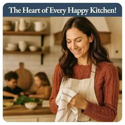 LANE LINEN Наборы кухонных полотенец - Упаковка из 6 хлопковых полотенец для сушки посуды, 18 x 28 дюймов, Полотенца для рук, Абсорбирующие чайные полотенца, Быстросохнущий набор кухонных полотенец - Christmas Red - 6