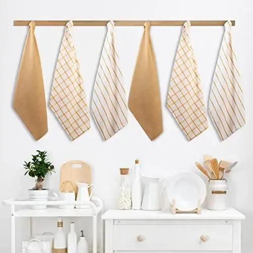 LANE LINEN Oshxona Sochiqlari 6 dona to'plam - 100% Paxta, Tez Quriydigan 18