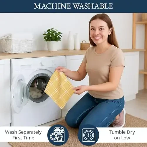 LANE LINEN Paxta Oshxona Sochiqlari To'plami, 4 dona – Yutuvchi, Tez Quriydigan Idish Sochiqlari, 18