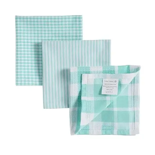 LANE LINEN Premium Cotton Kitchen Dish Towels - 6 Pack Soft Absorbent Dish Cloths, Multi Purpose Cleaning Cloths, 12