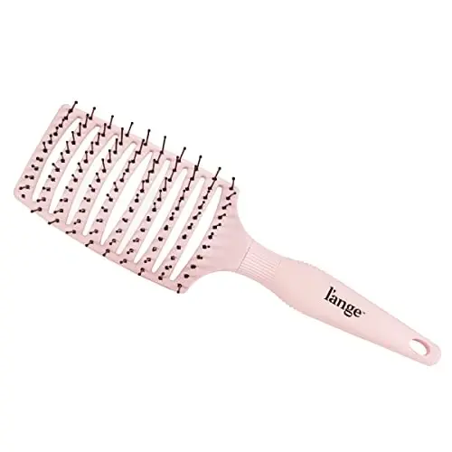 L'ANGE HAIR Siena Wide Curved Vented Hair Brush | Detangle with Nylon Bristles Best for Tangles and Knots Ideal Men Women Brushes Airflow Blush 
