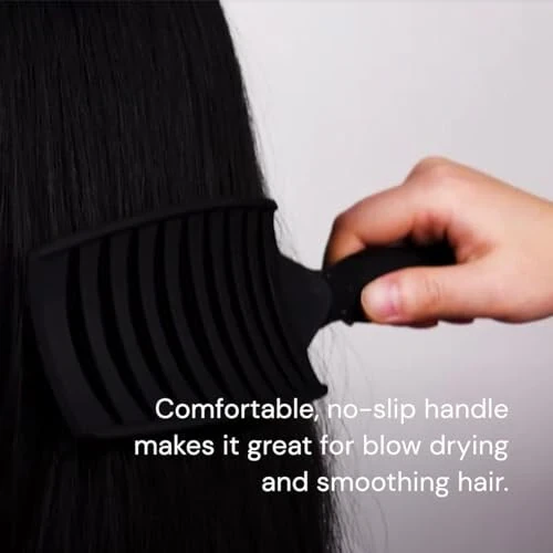 L'ANGE HAIR Siena Wide Curved Vented Detangle Brush | Nylon Bristles | Best for Tangles and Knots | Ideal for Men and Women | Vented for Airflow | Black - 4