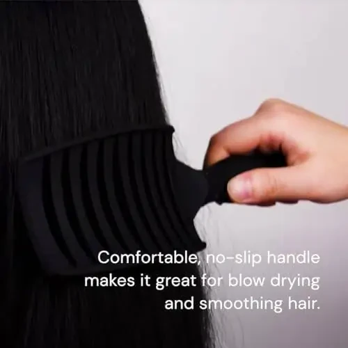 L'ANGE HAIR Siena Wide Curved Vented Detangle Brush | Nylon Bristles | Best for Tangles and Knots | Ideal for Men and Women | Vented for Airflow | Black - 4