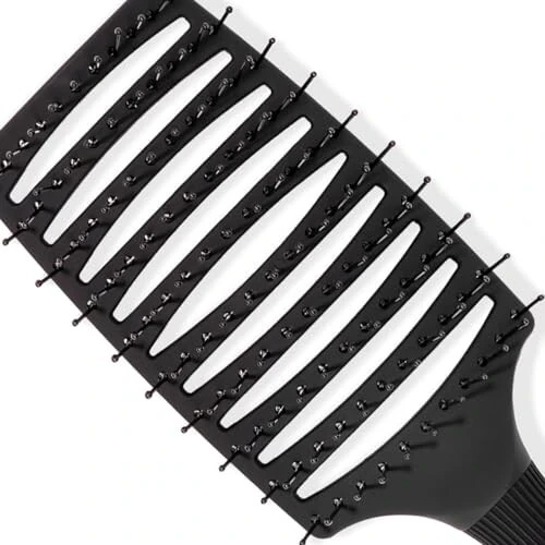 L'ANGE HAIR Siena Wide Curved Vented Detangle Brush | Nylon Bristles | Best for Tangles and Knots | Ideal for Men and Women | Vented for Airflow | Black - 5