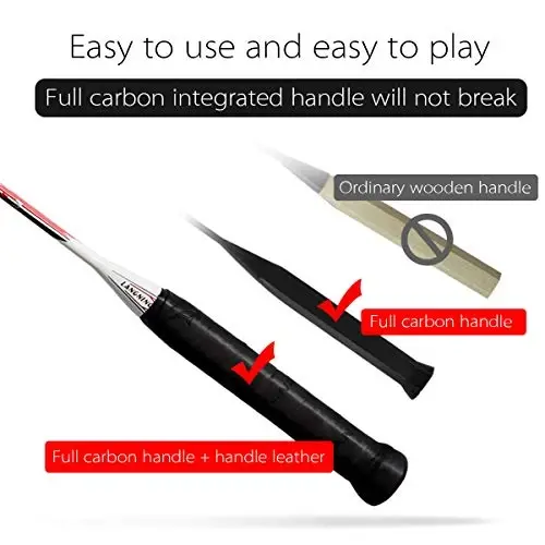 LANGNING Badminton Rackets 2 to'plam, Professional Athletes o'quv va musobaqalari uchun yengillashtirilgan uglerod Badminton Racket - 2