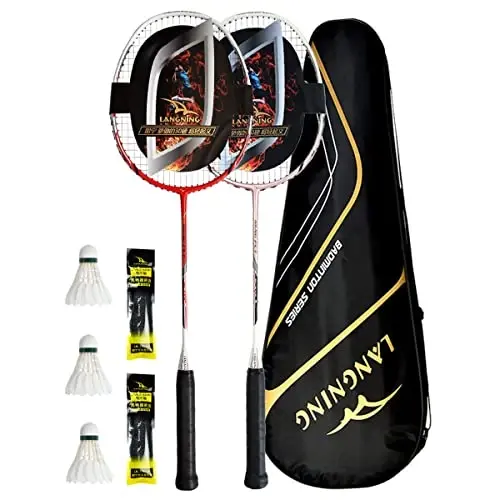 LANGNING Badminton Rackets 2 to'plam, Professional Athletes o'quv va musobaqalari uchun yengillashtirilgan uglerod Badminton Racket - 7