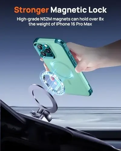 Lanhiem чехол для iPhone 16 Pro Max Magnetic, [2 шт. защитная пленка для экрана из закаленного стекла] [Совместимость с MagSafe] [Ударопрочный по военному стандарту] Прочный чехол для iPhone 16 Pro Max (6,9