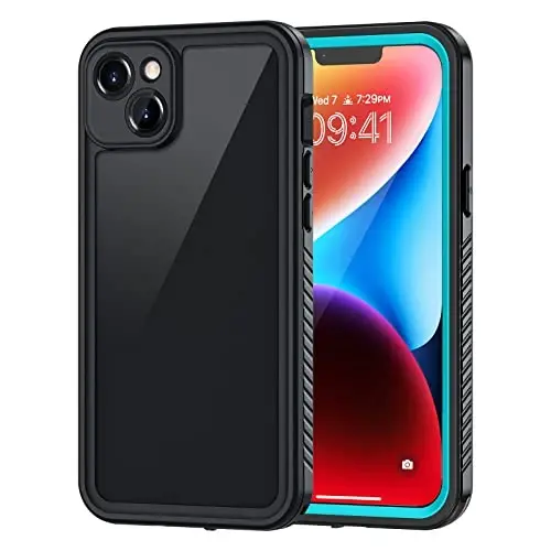 Lanhiem for iPhone 14 Plus Case, IP68 Suv o'tkazmaydigan Chang o'tkazmaydigan Zarba o'tkazmaydigan O'rnatilgan Ekran himoyachisi bilan, iPhone 14 Plus uchun to'liq korpus himoya qopqog'i - 6,7 dyuym (Moviy) 