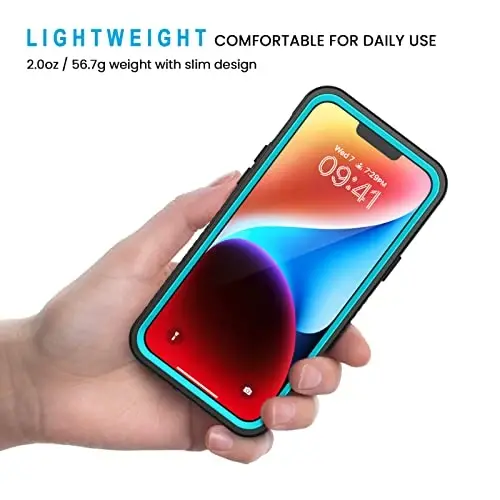Lanhiem for iPhone 14 Plus Case, IP68 Suv o'tkazmaydigan Chang o'tkazmaydigan Zarba o'tkazmaydigan O'rnatilgan Ekran himoyachisi bilan, iPhone 14 Plus uchun to'liq korpus himoya qopqog'i - 6,7 dyuym (Moviy) - 2