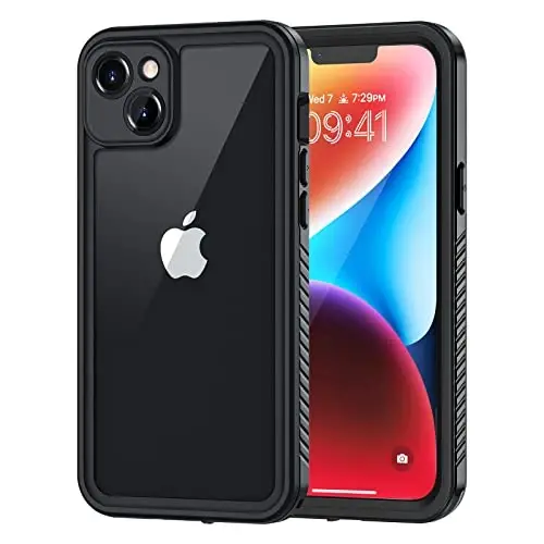 Lanhiem for iPhone 14 Plus Case, IP68 Waterproof Dustproof Shockproof Cases with Built-in Screen Protector, Full Body Protective Phone Case for iPhone 14 Plus -6.7 inch (Black) 