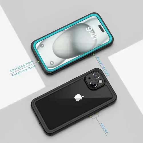 Lanhiem for iPhone 15 Plus Case, IP68 Waterproof Dustproof Shockproof Cases with Built-in Screen Protector, 360 Full Body Protective Front and Back Cover for iPhone 15 Plus - 6.7 inch (Blue) - 6