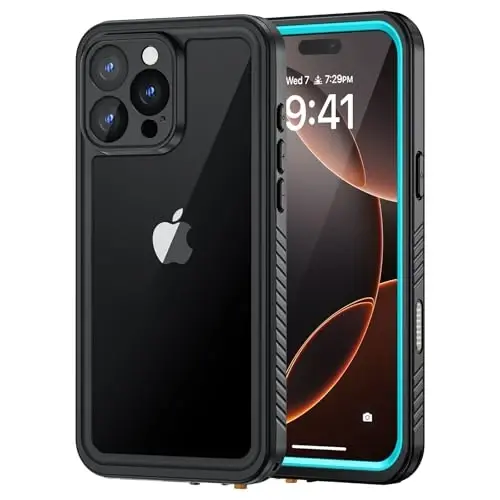 Lanhiem for iPhone 16 Pro Max Case, IP68 Waterproof Dustproof Shockproof Cases with Built-in Screen Protector, Full Body Heavy Duty Rugged Phone Cover for iPhone 16 Pro Max - 6.9 inch (Blue) - 1