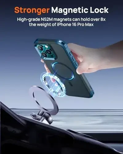 Lanhiem for iPhone 16 Pro Max Case Magnetic, [2 Pack Tempered Glass Screen Protector][Compatible with MagSafe][Military Grade Shockproof] Heavy Duty Cover for iPhone 16 Pro Max (6.9