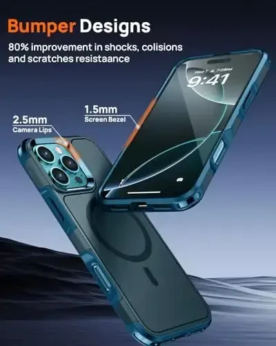 Lanhiem for iPhone 16 Pro Max Case Magnetic, [2 Pack Tempered Glass Screen Protector][Compatible with MagSafe][Military Grade Shockproof] Heavy Duty Cover for iPhone 16 Pro Max (6.9