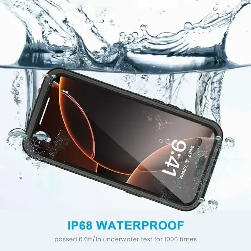 Lanhiem for iPhone 16 Pro Max Waterproof Case, Dustproof Case Built-in Screen Protector & Camera Protection, 360 Full Body Heavy Duty Waterproof Phone Case 6.9