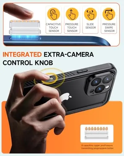 Lanhiem for iPhone 16 Pro Privacy Case, Waterproof Dustproof Shockproof Cover for 16 Pro with Privacy Screen Protector, Full Body Protective Phone Case for iPhone 16 Pro - 6.3 inch (Black) - 5