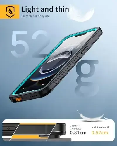 Lanhiem for iPhone 16e Case, IP68 Waterproof Dustproof Shockproof Cases with Built-in Screen Protector, 360 Full Body Protective Heavy Duty Rugged Phone Cover for iPhone 16e 2025 6.1 inch (Blue) - 5