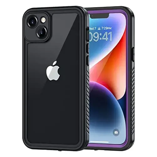 Lanhiem for iPhone 14 Case, IP68 Waterproof Dustproof Shockproof 14 Case with Built-in Screen Protector, Full Body Sealed Protective Front and Back Cover for iPhone 14, 6.1 inch (Purple) - 1