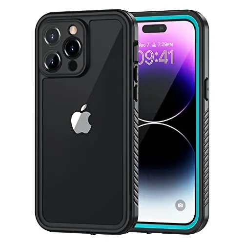 Lanhiem iPhone 14 Pro Kılıfı için, IP68 Su Geçirmez Toz Geçirmez Darbeye Dayanıklı 14 Pro Kılıfı Dahili Ekran Koruyuculu, iPhone 14 Pro için Tam Gövde Korumalı Ön ve Arka Kapak, 6.1 inç (Mavi) - 1