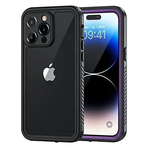 Lanhiem for iPhone 14 Pro Max Case, IP68 Waterproof Dustproof Shockproof 14 Pro Max Case with Screen Protector, Full Body Protective Front and Back Cover for iPhone 14 Pro Max, 6.7 inch (Purple) 