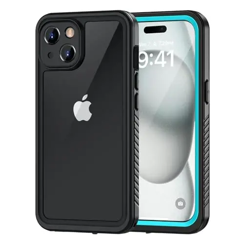 Lanhiem iPhone 15 Plus Kılıfı, Dahili Ekran Koruyuculu IP68 Su Geçirmez Toz Geçirmez Darbeye Dayanıklı Kılıflar, iPhone 15 Plus için 360 Tam Gövde Koruyucu Ön ve Arka Kapak - 6,7 inç (Mavi) 